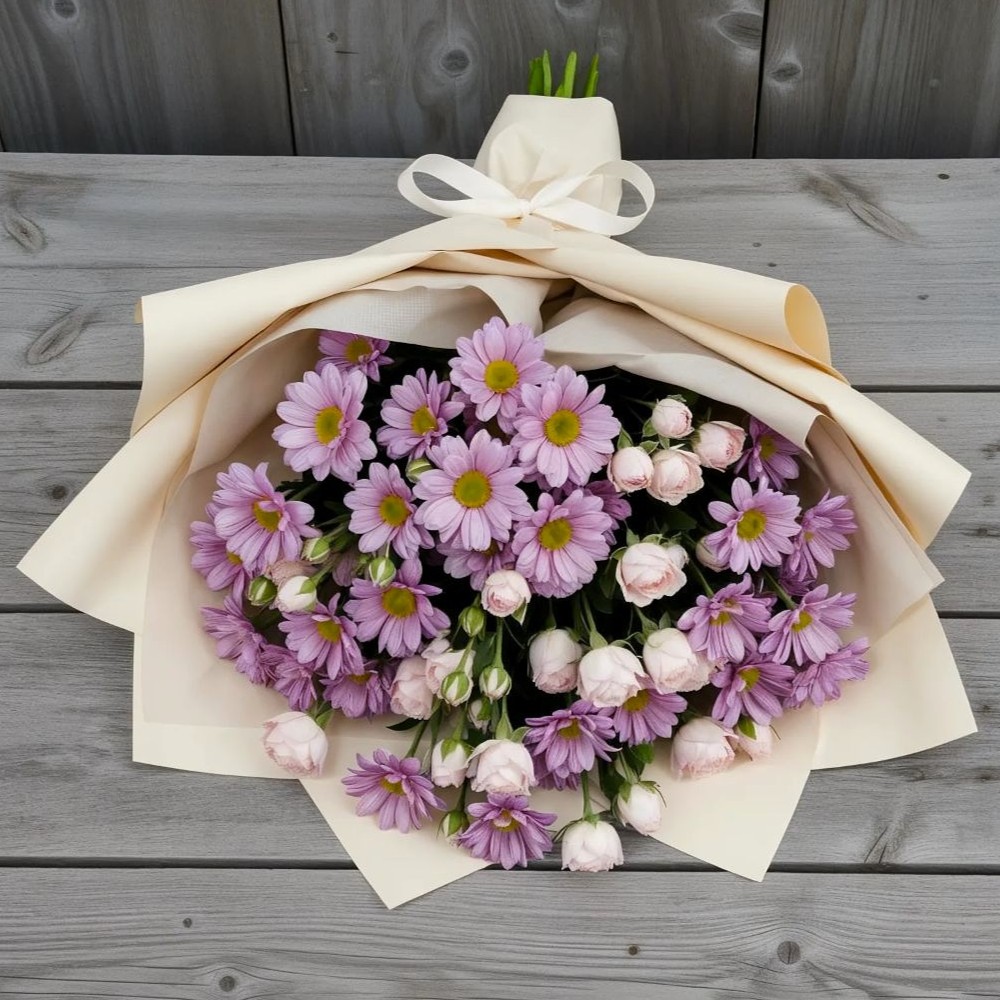 Букет цветов из: Розы и Хризантемы в Изоплите