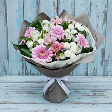 Букет цветов из:  Герберы, Альстромерии и Хризантемы #REPLACE_PRED# Изоплите