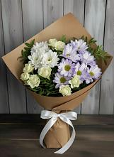 Букет цветов из:  Хризантемы и Розы в Изоплите