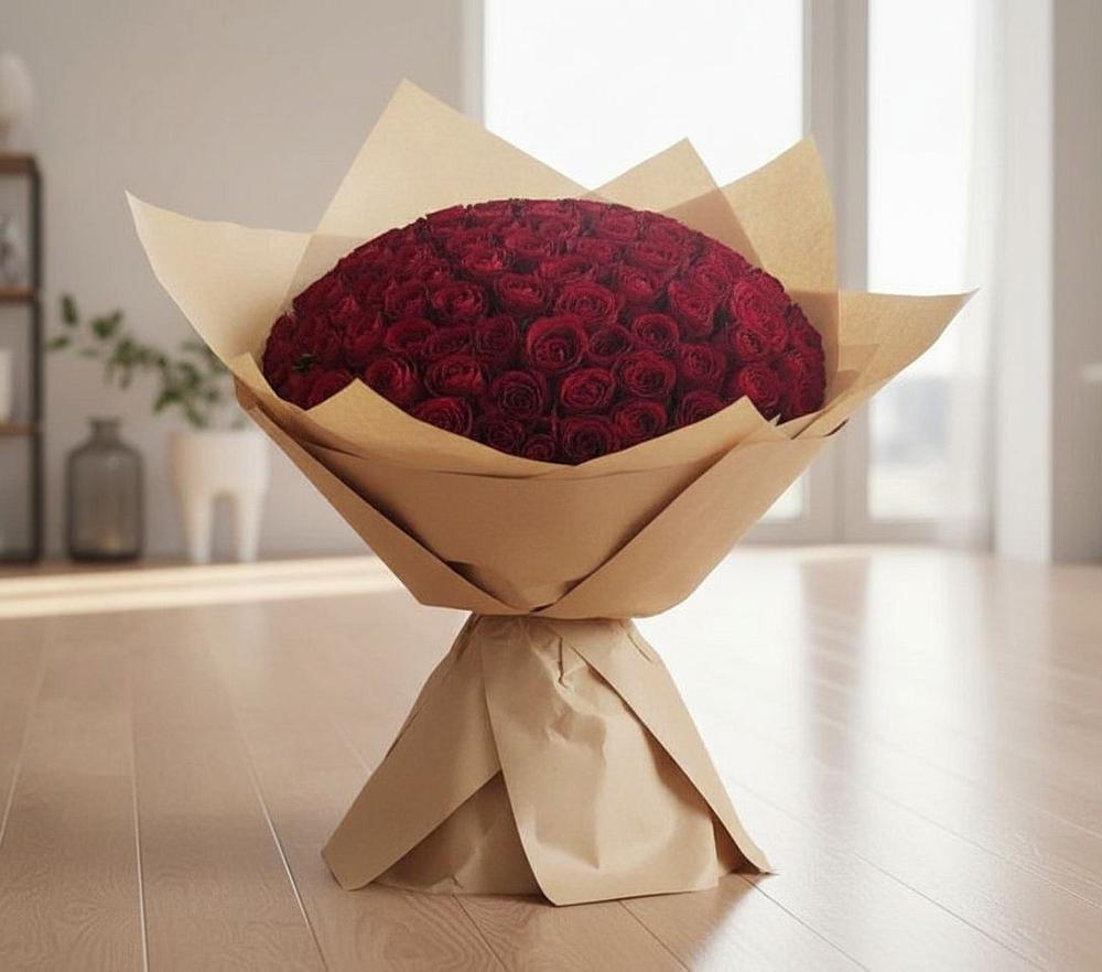 Букет 101 Красная роза в Изоплите