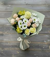 Букет цветов из:  Альстромерии, Розы и Хризантемы в Изоплите