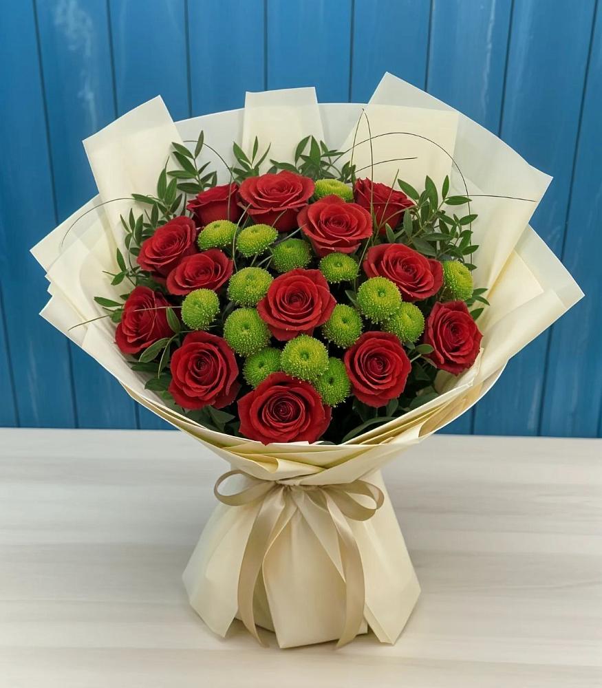 Букет цветов из: Розы и Хризантемы в Изоплите