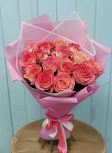 Букет 15 Розовых роз Равель в Изоплите